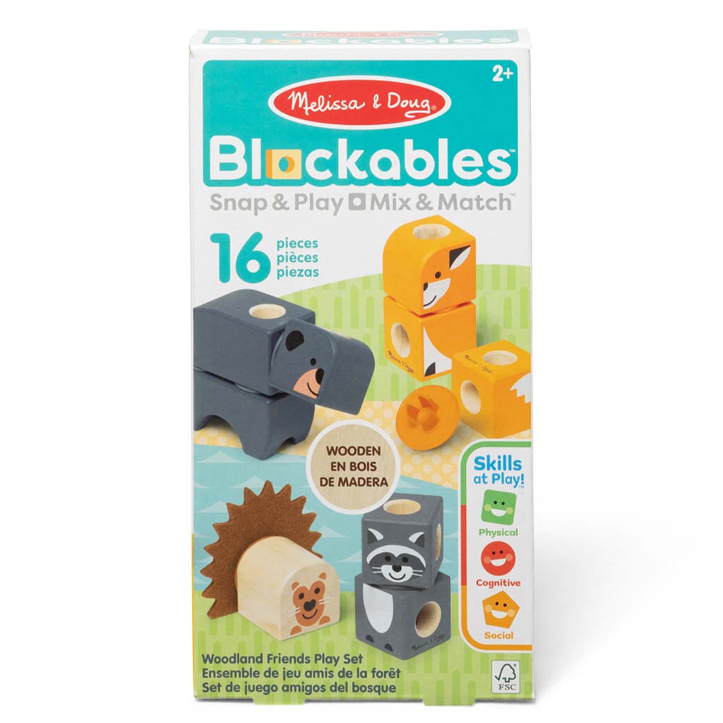 imagen de Melissa&Doug: Blockables - Conjunto de juego de animales del bosque de madera - Spin master 1