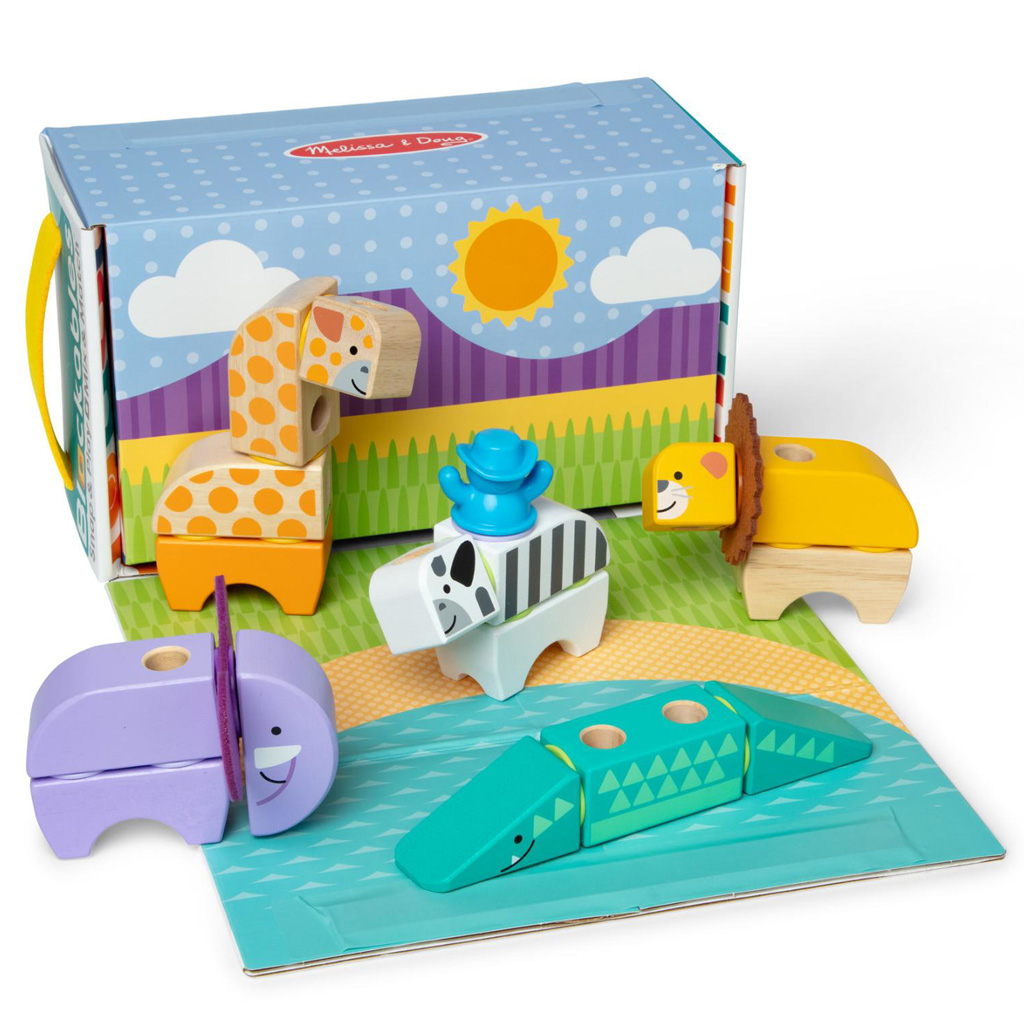 imagen de Melissa&Doug: Blockables - Juego de madera de animales de safari - Spin Master 2