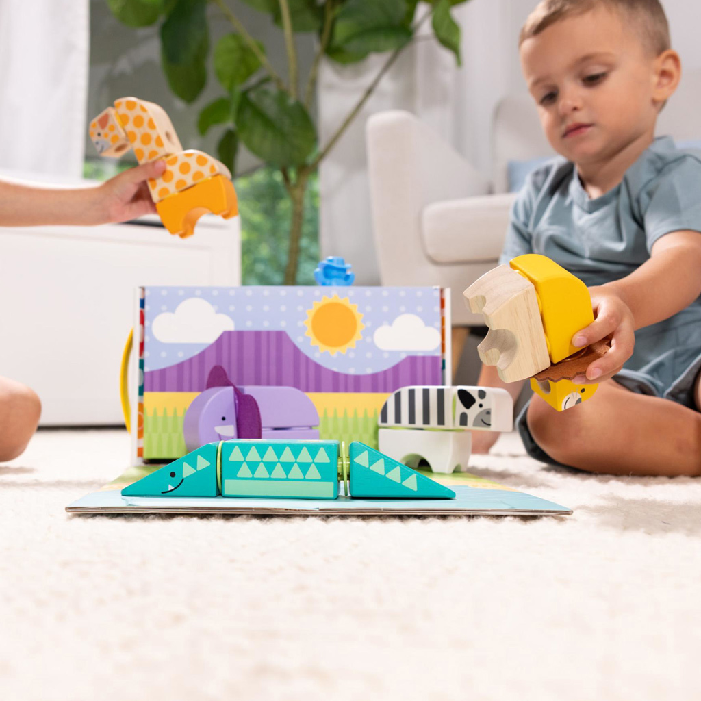imagen de Melissa&Doug: Blockables - Juego de madera de animales de safari - Spin Master 3