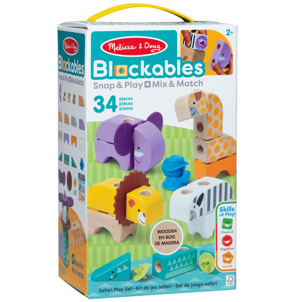imagen de Melissa&Doug: Blockables - Juego de madera de animales de safari - Spin Master 1