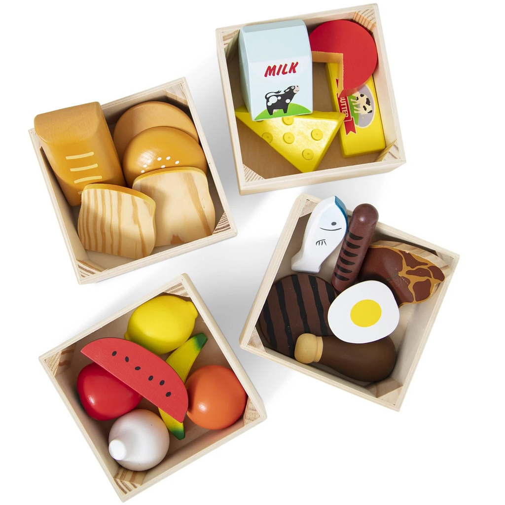imagen de Melissa&Doug: Conjunto de juego de alimentos en cajas de madera - Spin Master 3