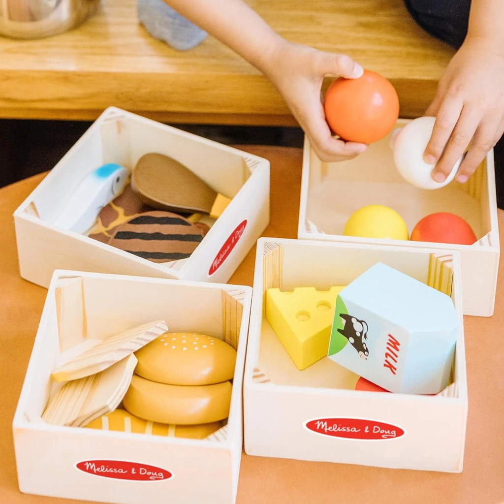 imagen de Melissa&Doug: Conjunto de juego de alimentos en cajas de madera - Spin Master 4