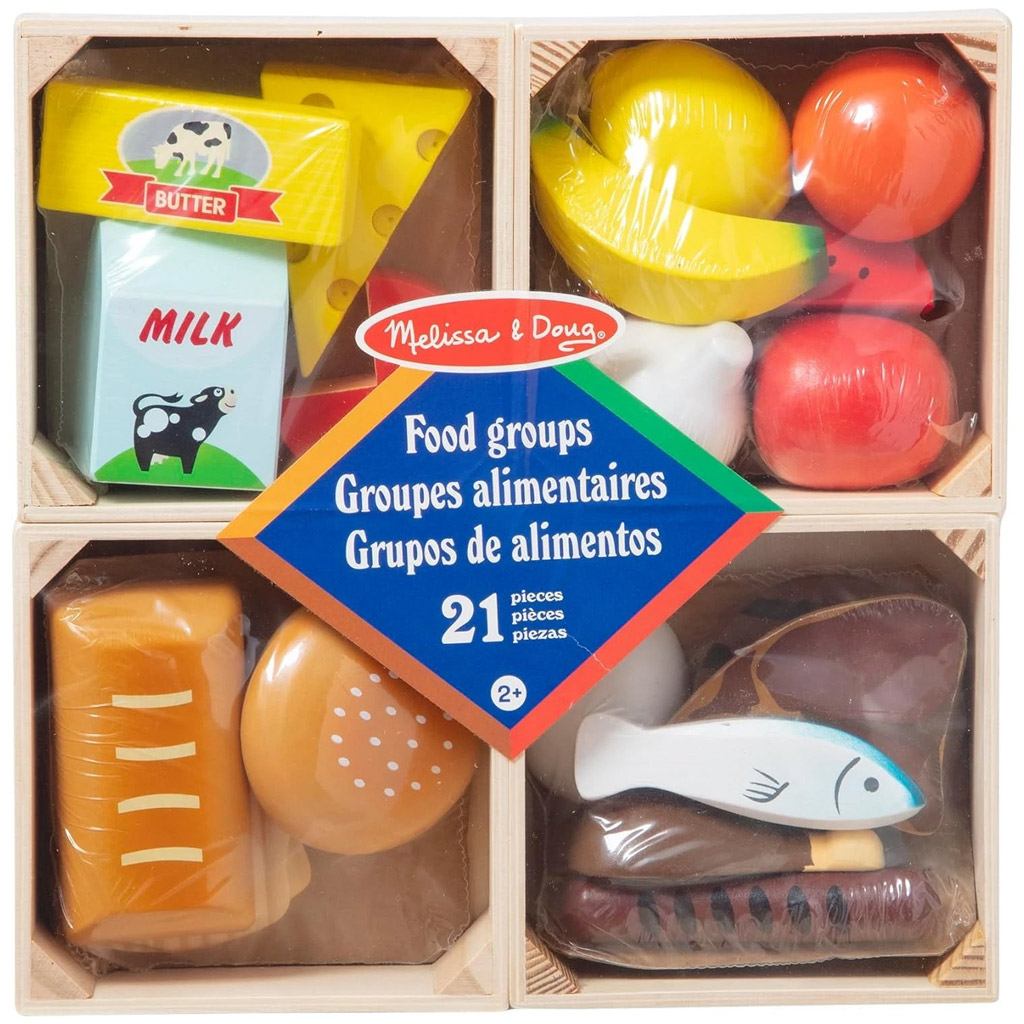 imagen de Melissa&Doug: Conjunto de juego de alimentos en cajas de madera - Spin Master 1