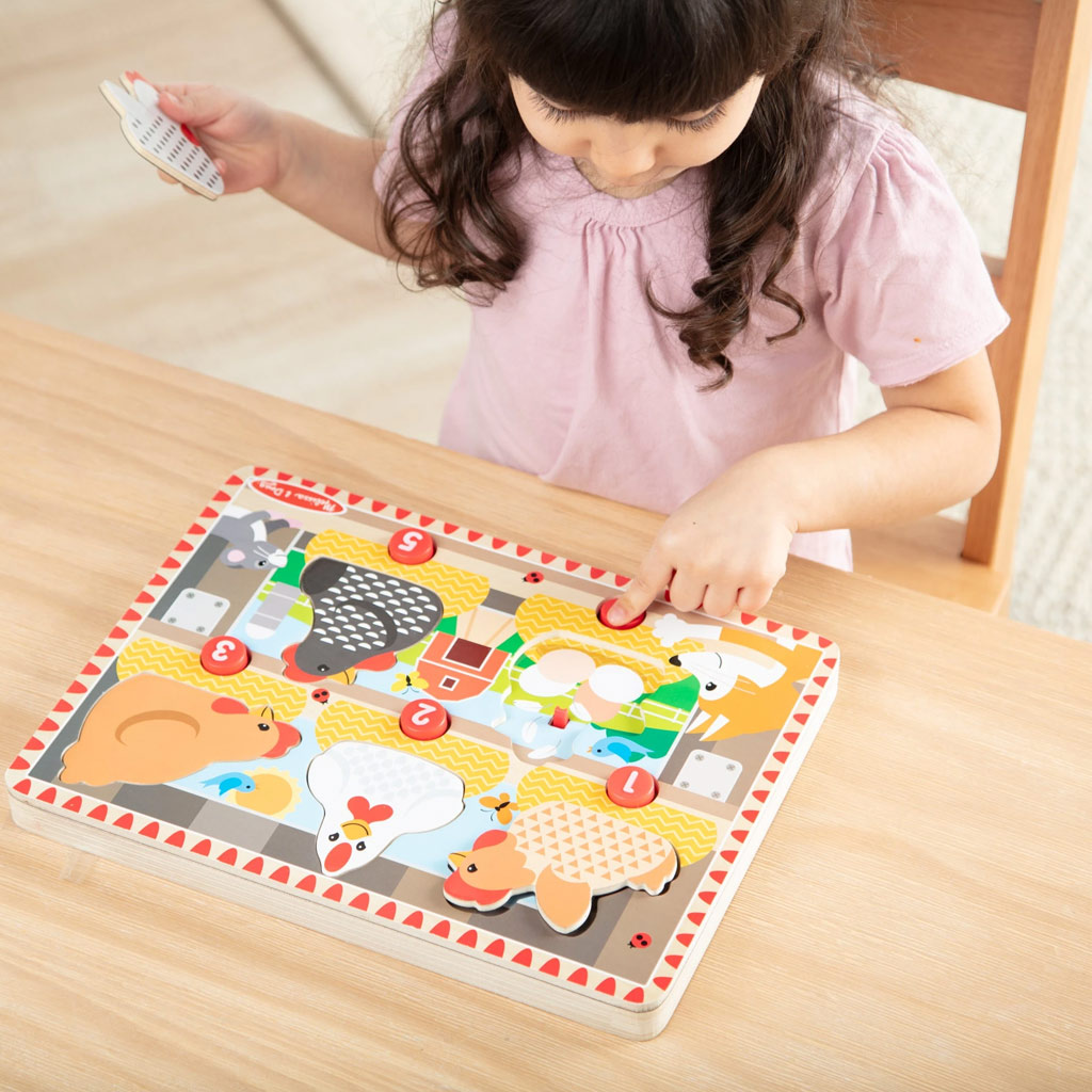 imagen de Melissa&Doug Push to Pop Puzzle – Puzzle de madera de gallinas felices - Spin Master 2