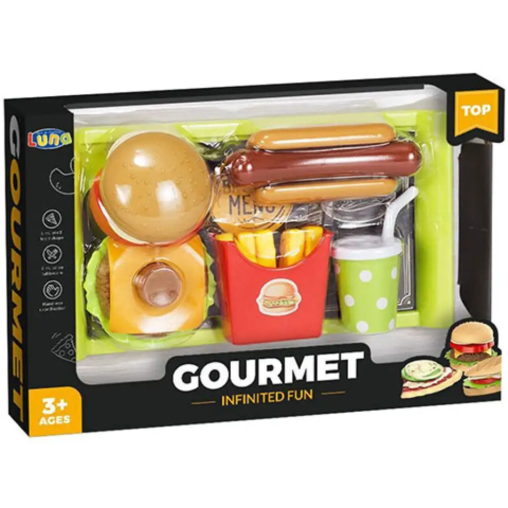 imagen de Menú gourmet de comida rápida con bandeja 1