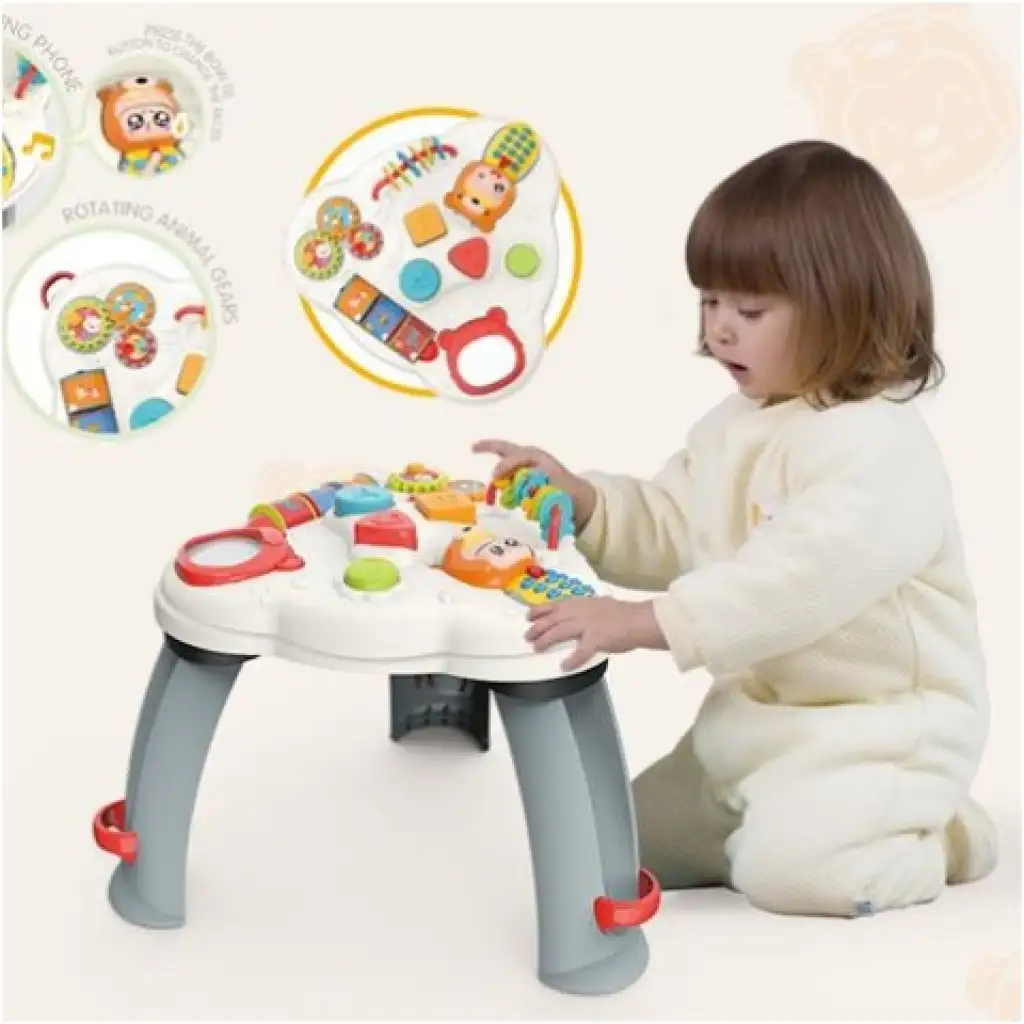imagen de Mesa de aprendizaje multifuncional con sonido gris-blanco 2