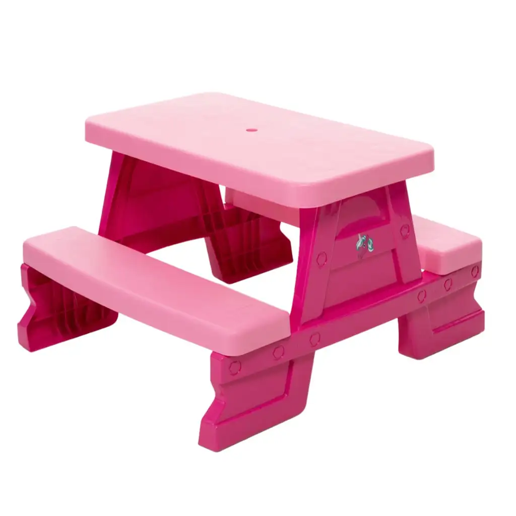 imagen de Mesa de picnic de color rosa 70x79x47cm 2