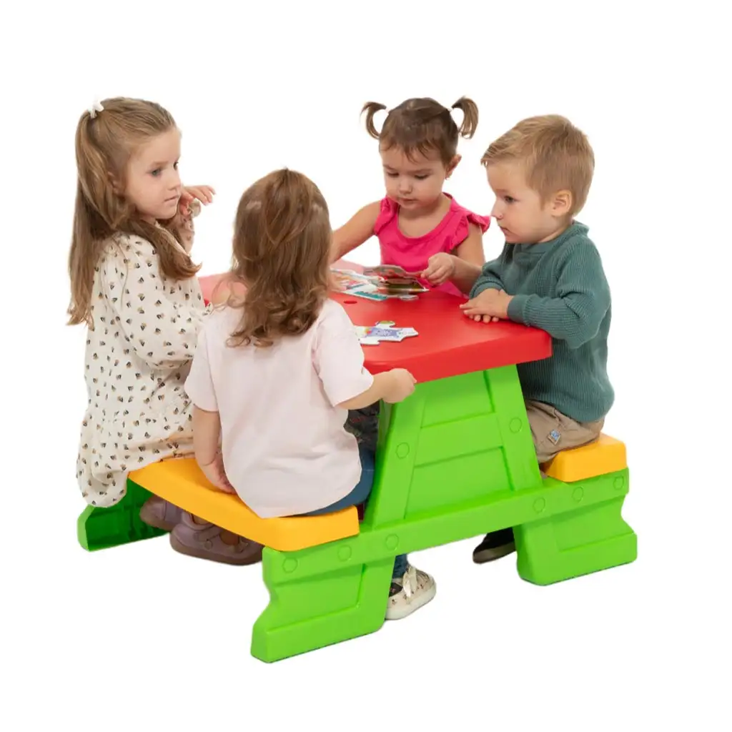 imagen de Mesa de picnic verde 70x79x47cm 2