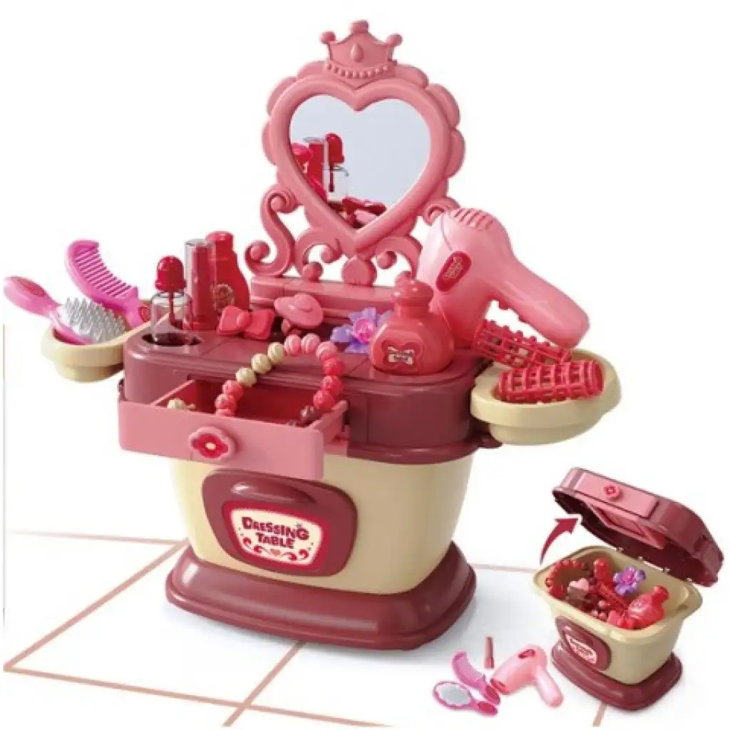 imagen de Mesa de tocador plegable con espejo 58 piezas 1