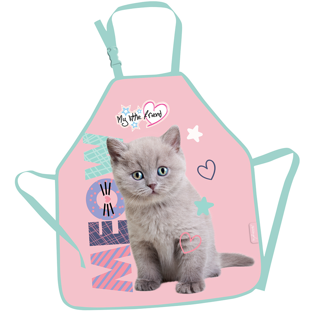 imagen de Mi Pequeño Amigo Fluffy Kitty delantal de pintor con gatos 1