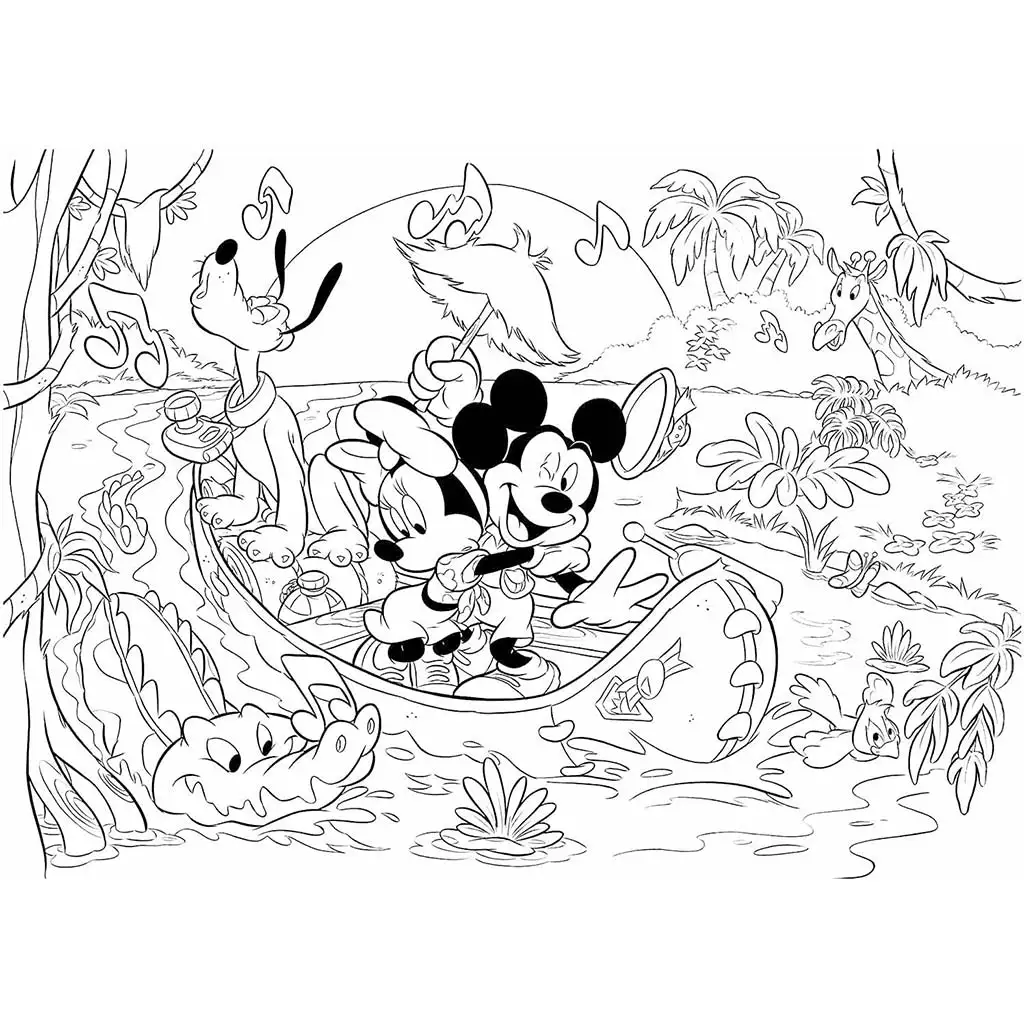 imagen de Mickey Mouse 2 en 1 60 piezas maxi puzzle y colorear 70x50cm - Lisciani 2