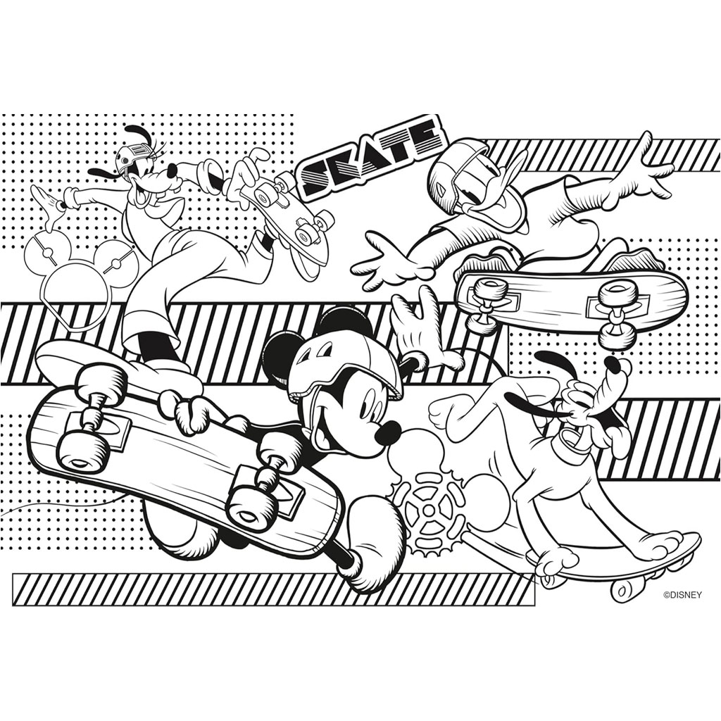 imagen de Mickey Mouse 2 en 1 60 piezas puzzle y colorear 50x35cm - Lisciani 3