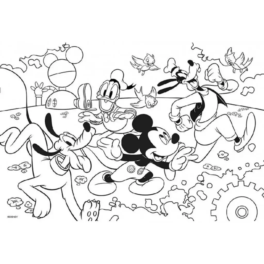 imagen de Mickey Mouse 2 en 1 maxi puzzle y libro para colorear 35x25cm - Lisciani 3