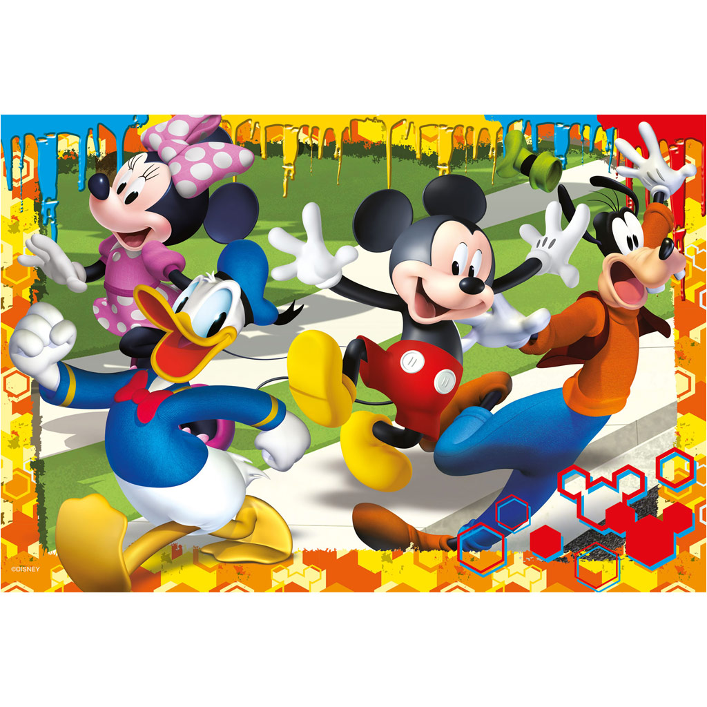 imagen de Mickey Mouse 2 en 1 puzzle de 250 piezas y libro para colorear 50x35cm - Lisciani 2