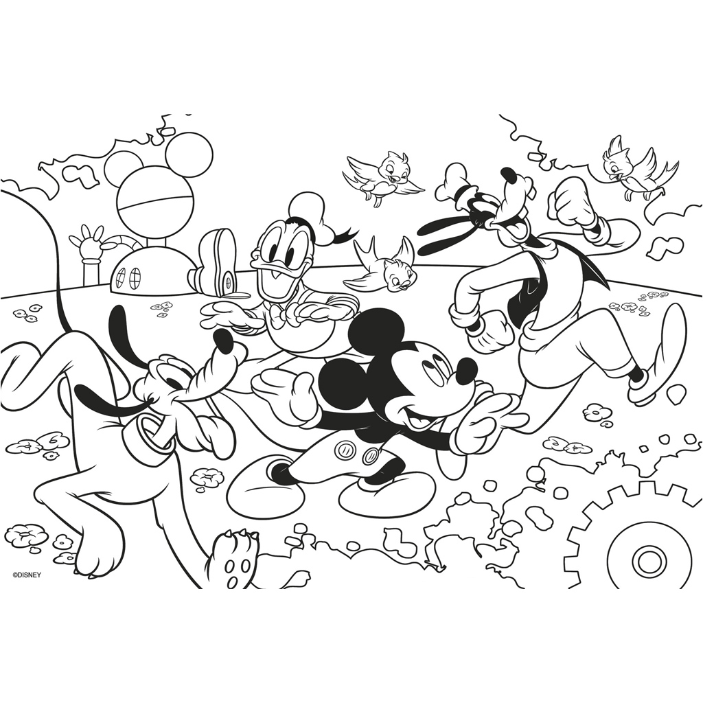 imagen de Mickey Mouse 2 en 1 puzzle de 250 piezas y libro para colorear 50x35cm - Lisciani 3