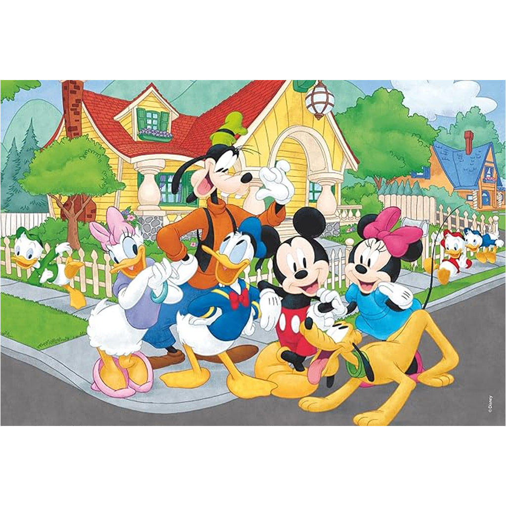 imagen de Mickey Mouse 2 en 1 puzzle maxi de 2x12 piezas y colorear - Lisciani 2
