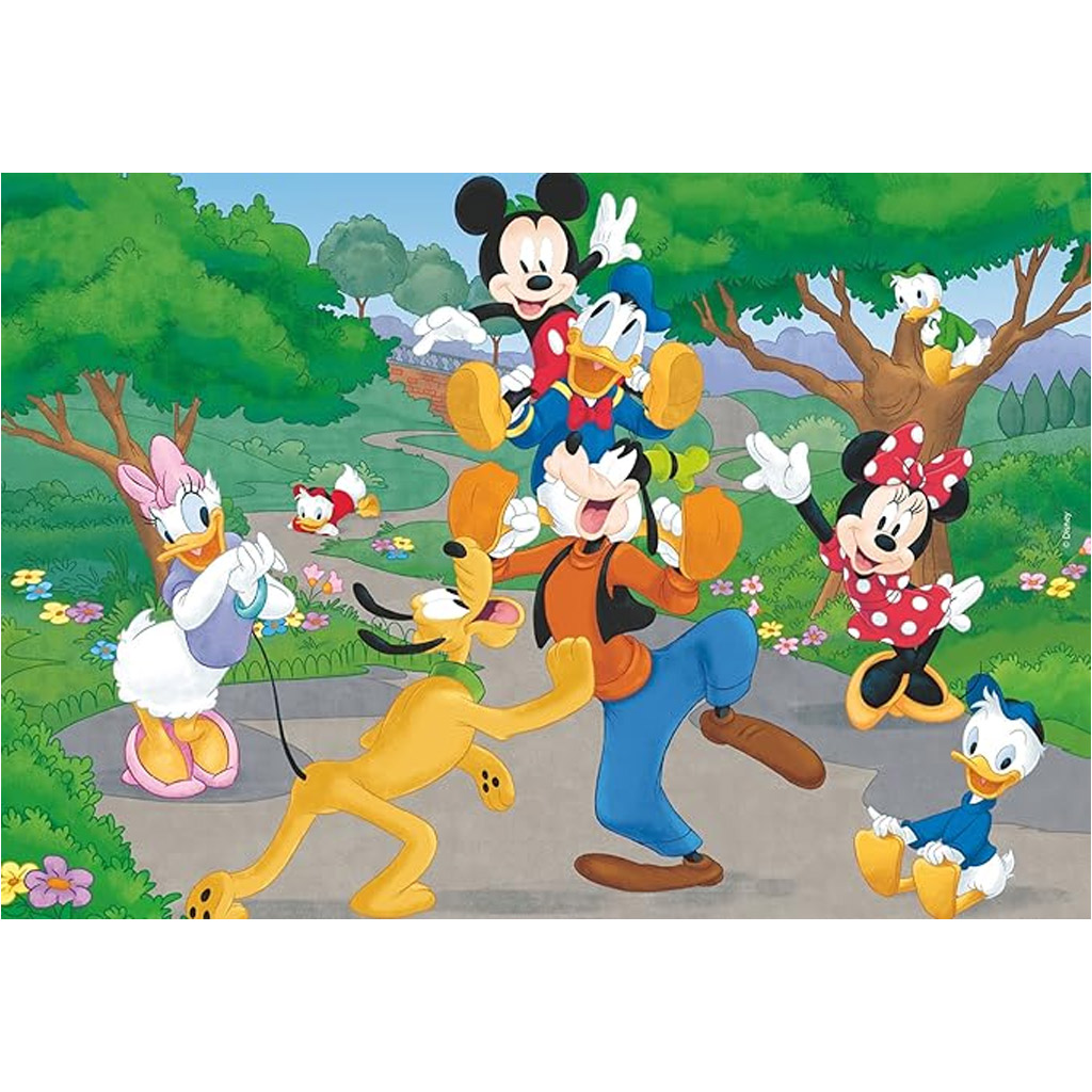imagen de Mickey Mouse 2 en 1 puzzle maxi de 2x12 piezas y colorear - Lisciani 3