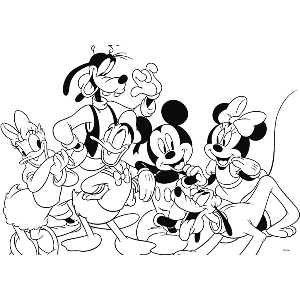 imagen de Mickey Mouse 2 en 1 puzzle maxi de 2x12 piezas y colorear - Lisciani 4
