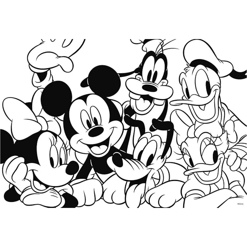 imagen de Mickey Mouse 2 en 1 puzzle maxi de 2x12 piezas y colorear - Lisciani 5