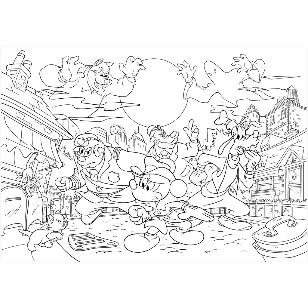 imagen de Mickey Mouse - El detective 2 en 1 rompecabezas y colorear de 108 piezas 50x35cm - Lisciani 3