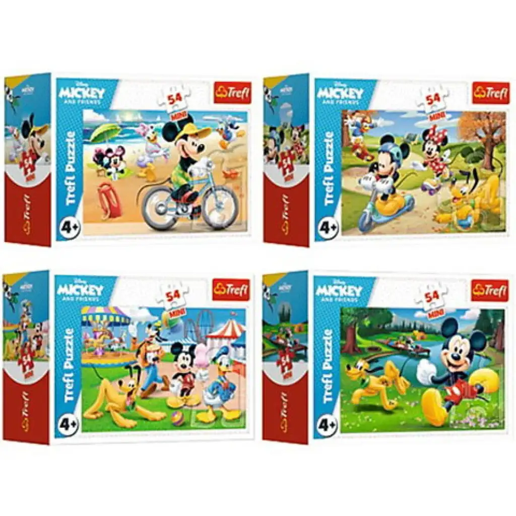 imagen de Mickey Mouse un día con amigos mini rompecabezas de 54 piezas en 4 versiones - Trefl 1