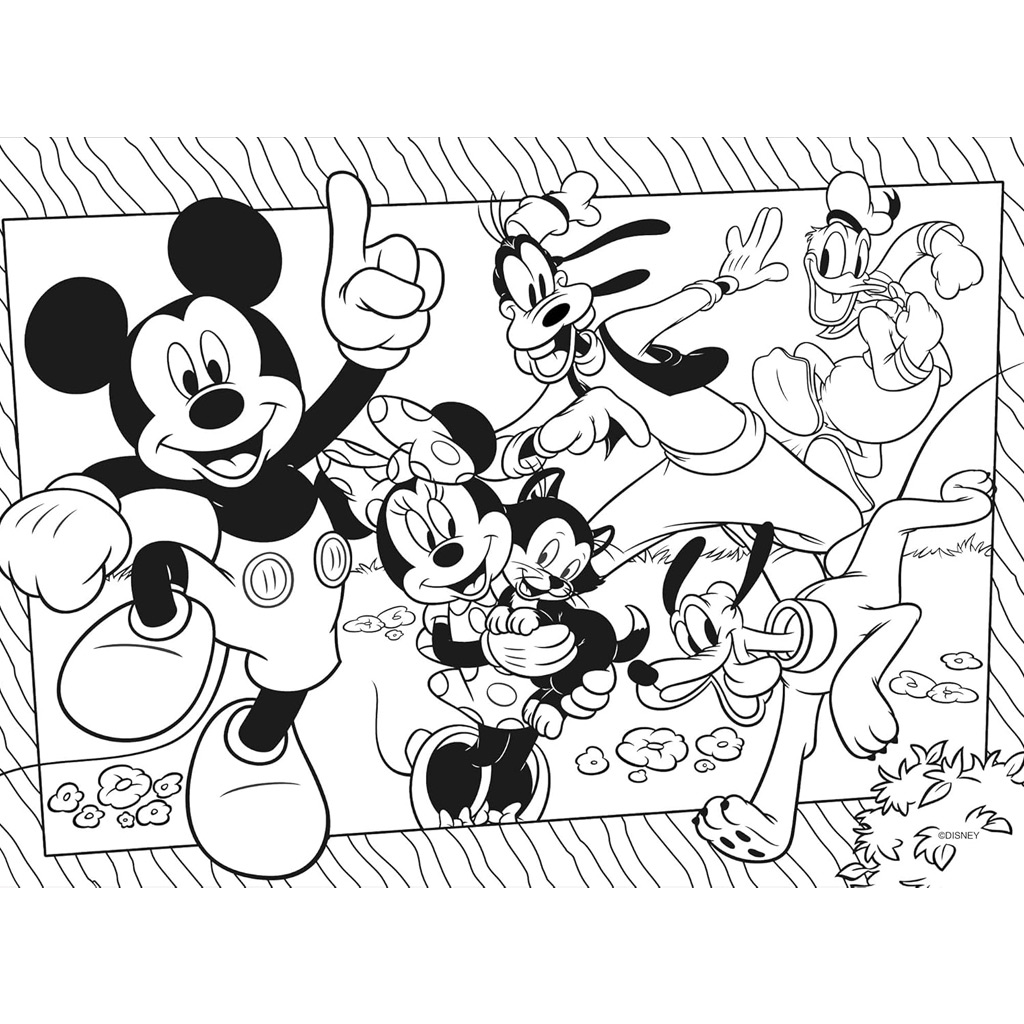 imagen de Mickey Mouse y sus amigos 2 en 1 60 piezas Eco puzzle y coloreable 70x50cm - Lisciani 3