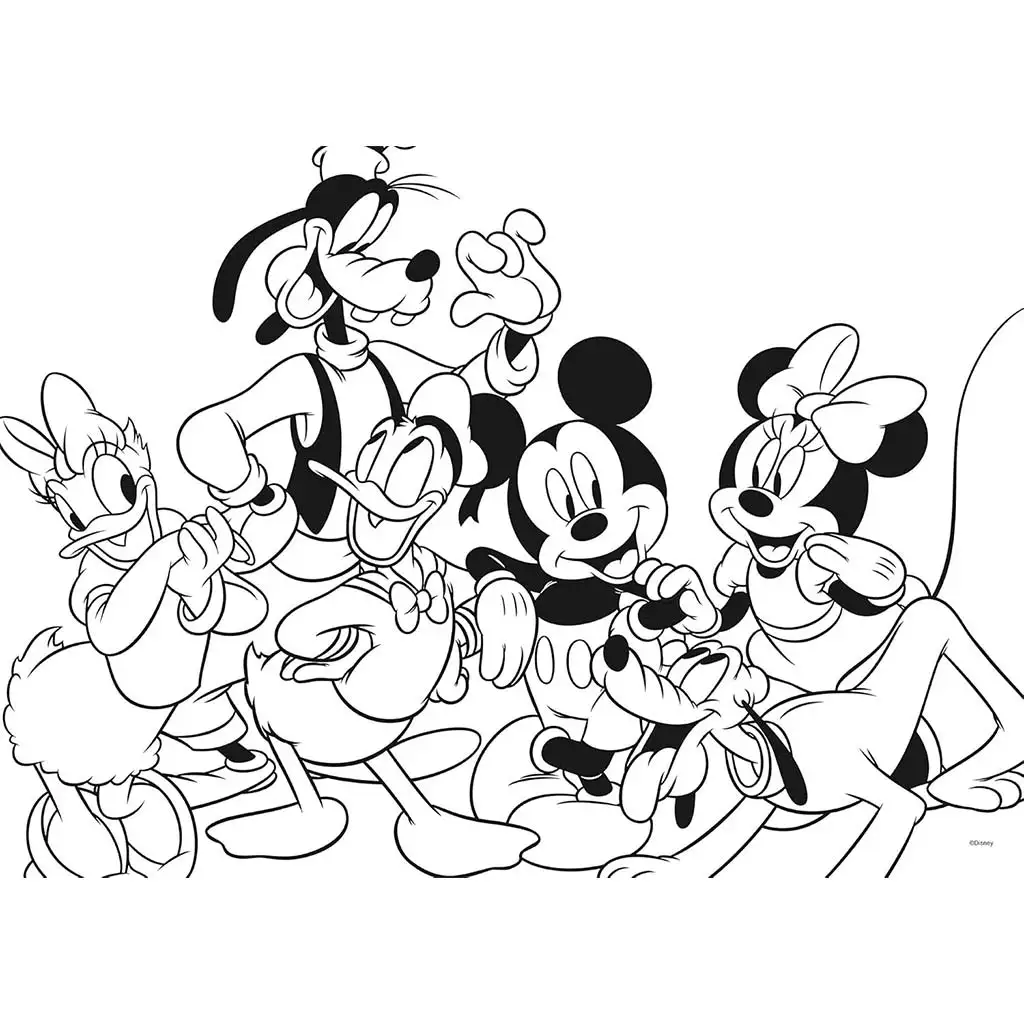 imagen de Mickey Mouse y sus amigos 2 en 1 60 piezas maxi puzzle y colorear 70x50cm - Lisciani 2