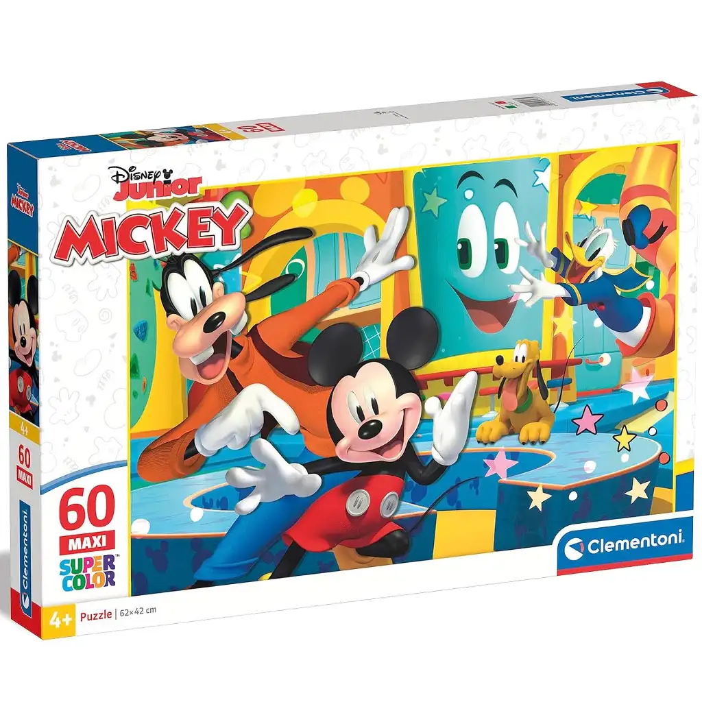 imagen de Mickey Mouse y sus amigos rompecabezas maxi supercolor de 60 piezas - Clementoni 1