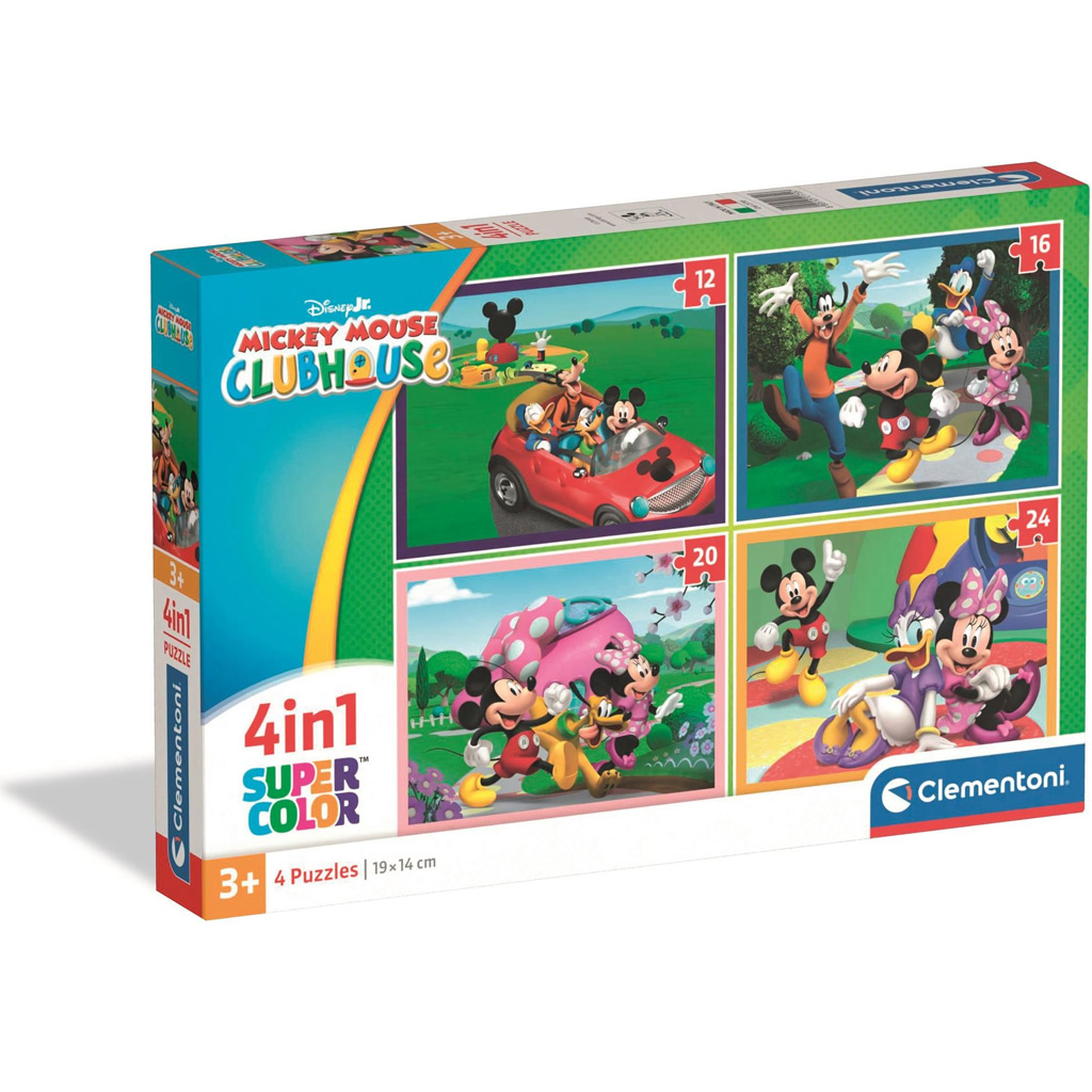 imagen de Mickey y sus amigos rompecabezas Supercolor 4 en 1 - Clementoni 1