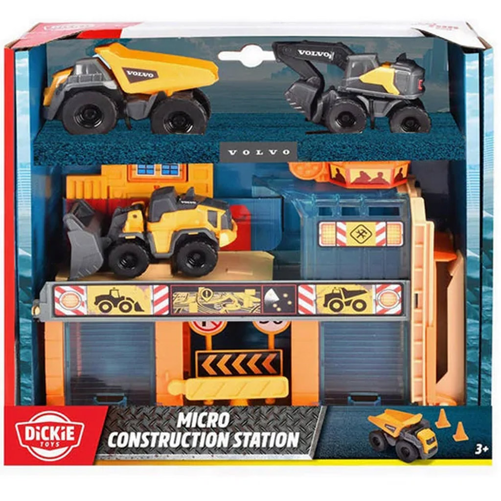 imagen de Micro estación de construcción con 3 vehículos de trabajo - Dickie Toys 1