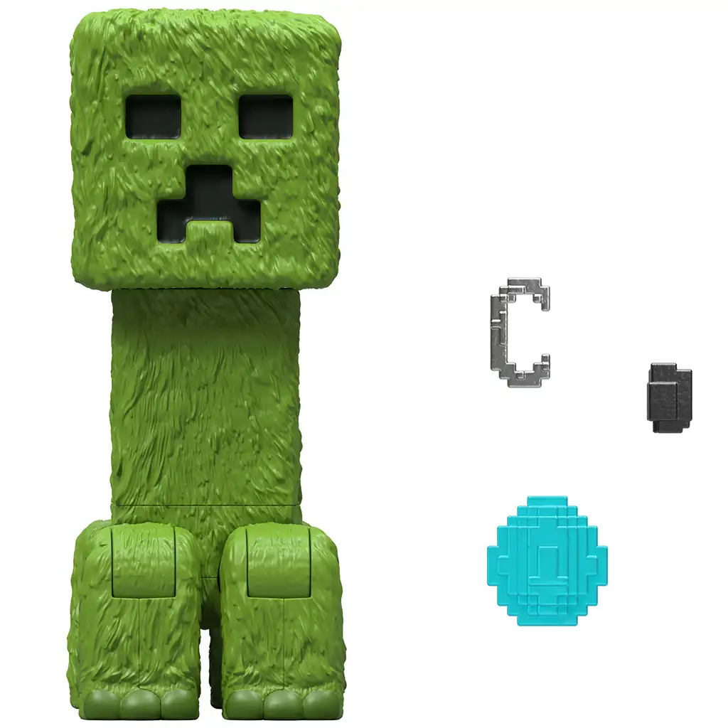 imagen de Minecraft: Figura de acción Creeper con accesorios de una película de Minecraft - Mattel 3
