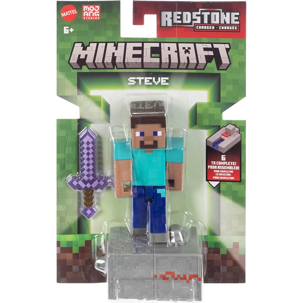 imagen de Minecraft: figura de juego del personaje Steve con accesorios - Mattel 1
