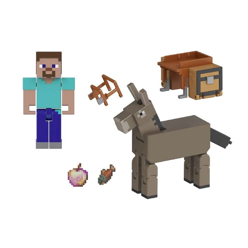 imagen de Minecraft: Figura de Steve y burro - Mattel 2