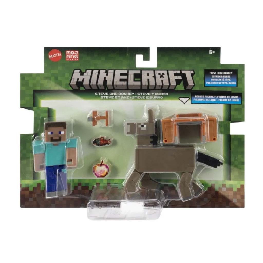 imagen de Minecraft: Figura de Steve y burro - Mattel 1