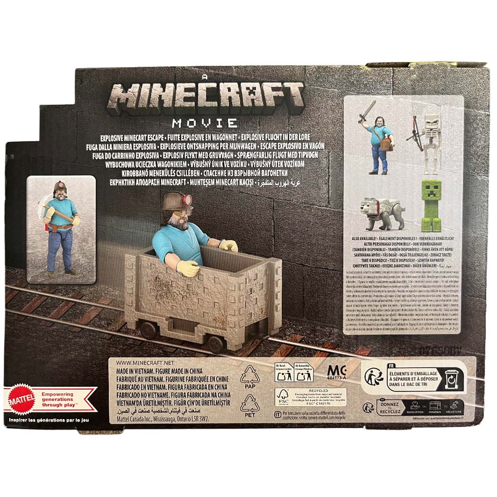 imagen de Minecraft La Película - Steve y el set de juego del carrito de mina - Mattel 2