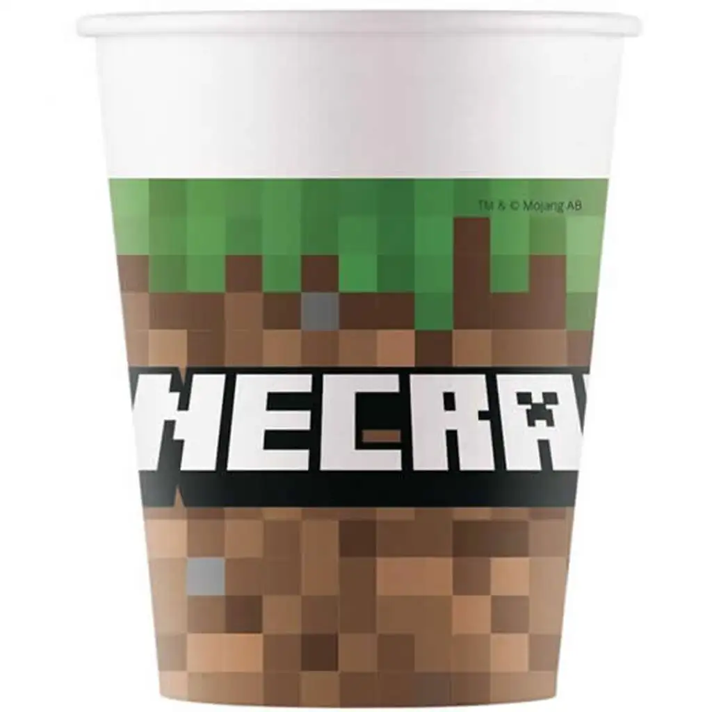 imagen de Minecraft set de 8 vasos de papel de 200 ml 1