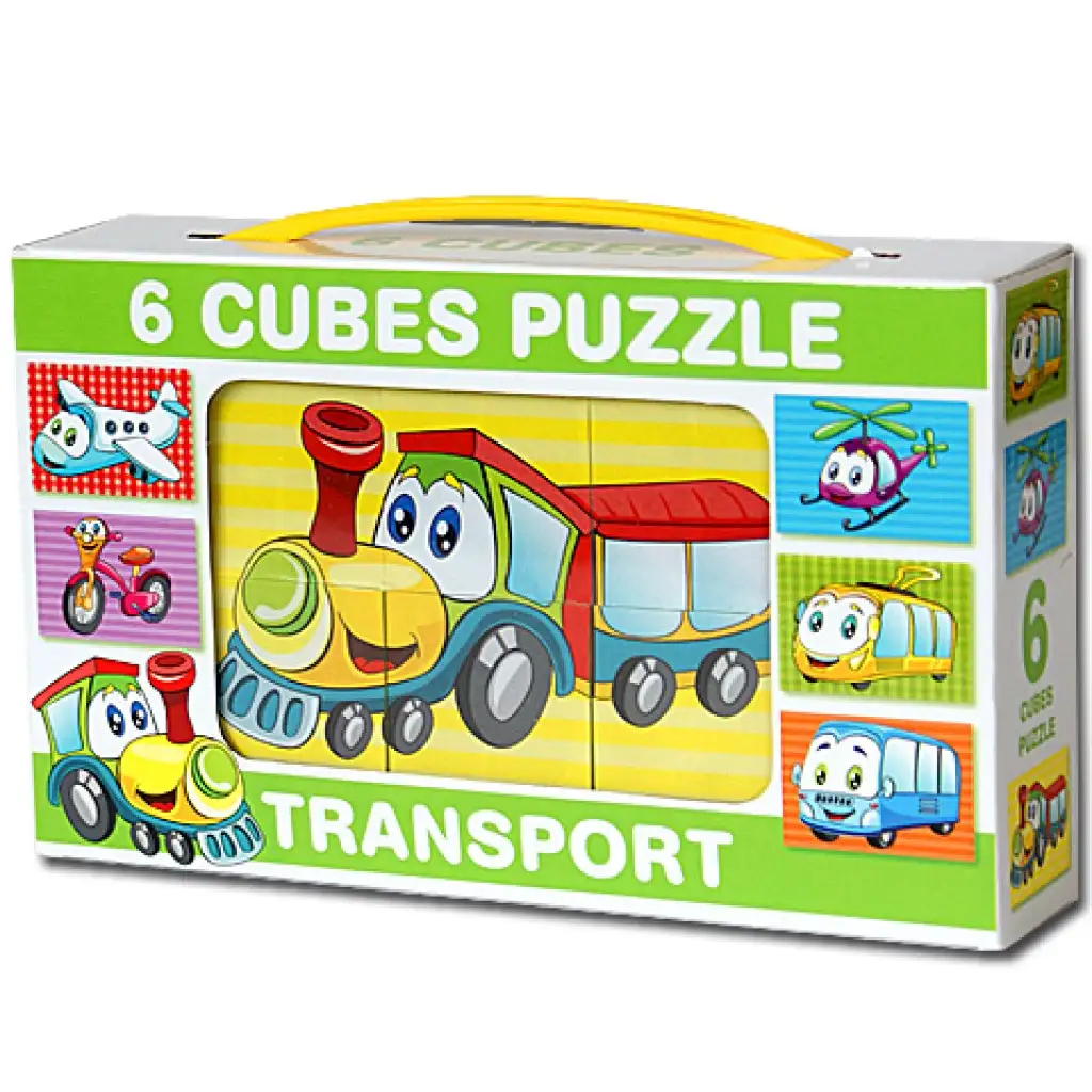 imagen de Mini cubo de cuentos con vehículos divertidos 6 piezas - D-toys 1