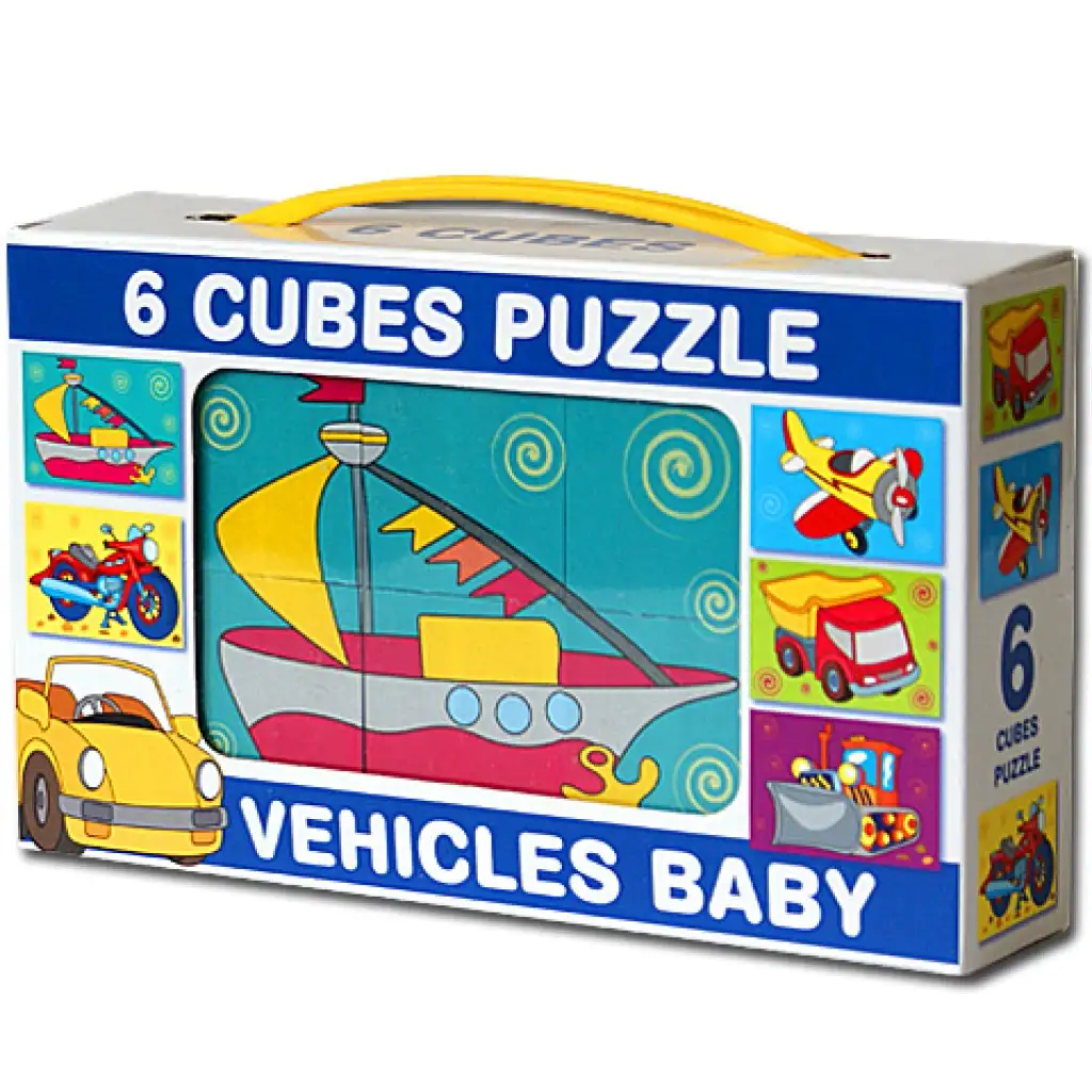 imagen de Mini cubos de cuentos con vehículos 6 piezas - D-toys 1