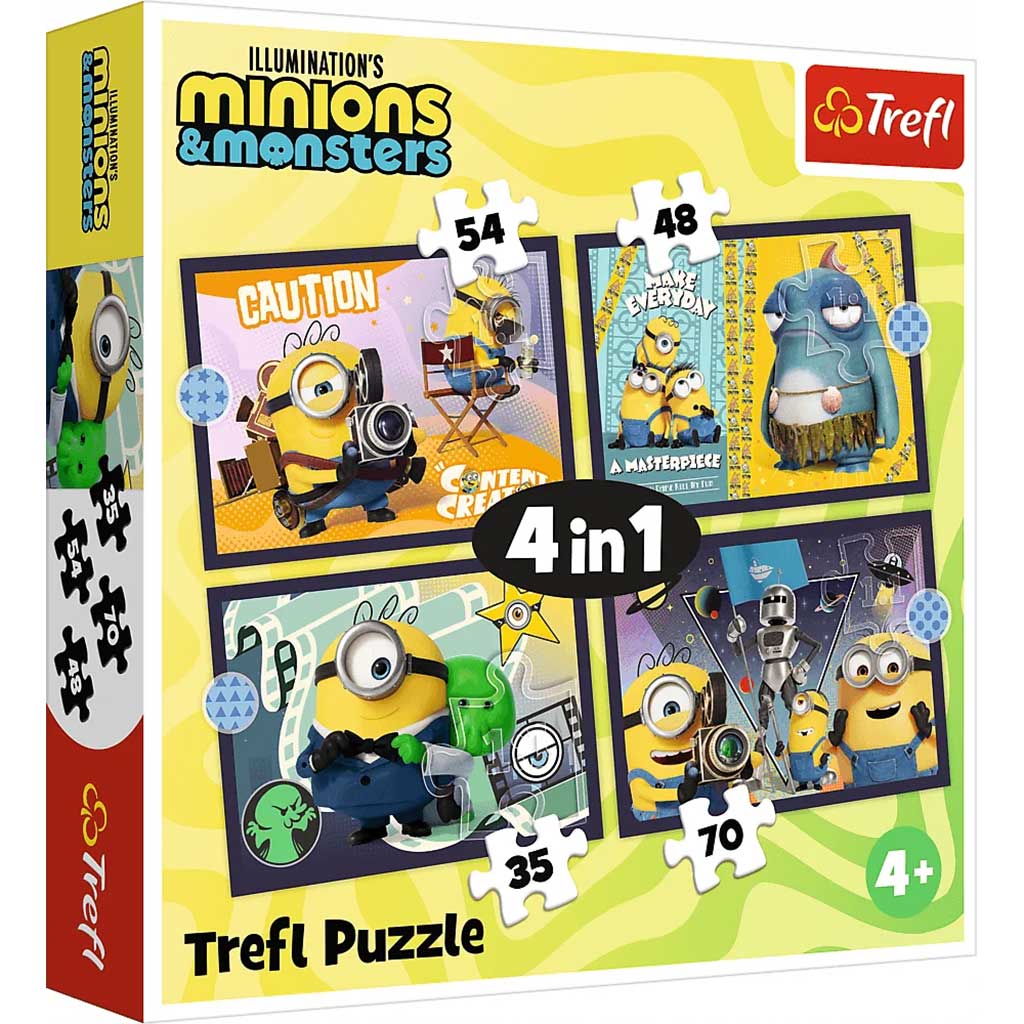 imagen de Minions 3 4 en 1 puzzle 35-48-54-70 piezas - Trefl 1