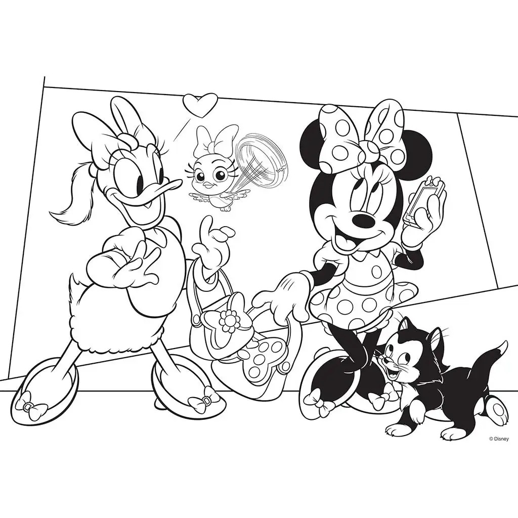 imagen de Minnie Mouse 2 en 1 35 piezas maxi puzzle y colorear 70x50cm - Lisciani 2