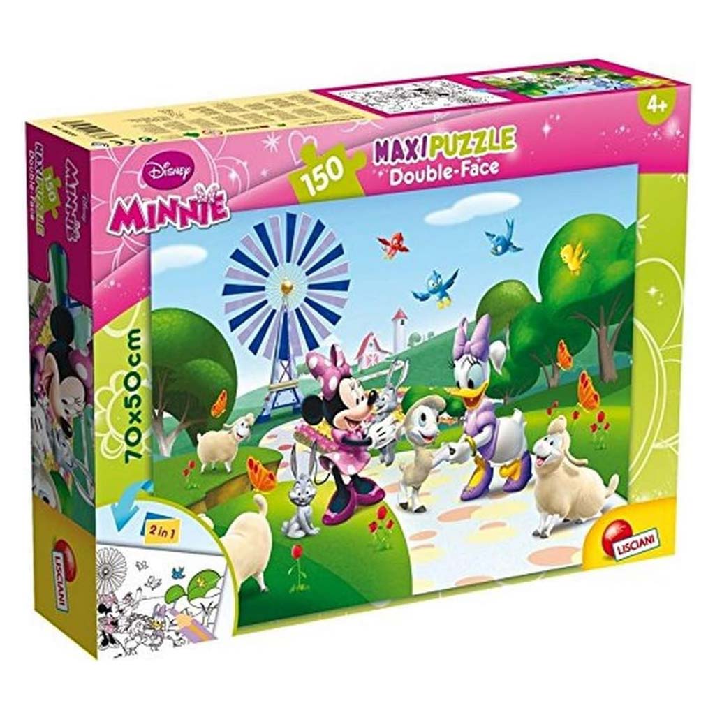 imagen de Minnie Mouse 2 en 1 maxi puzzle y colorear 150 piezas 70x50cm - Lisciani 1