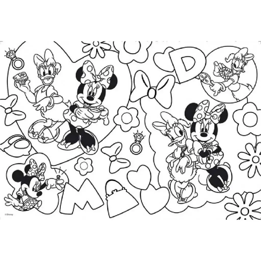 imagen de Minnie Mouse 2 en 1 maxi rompecabezas y libro para colorear 50x35cm - Lisciani 3