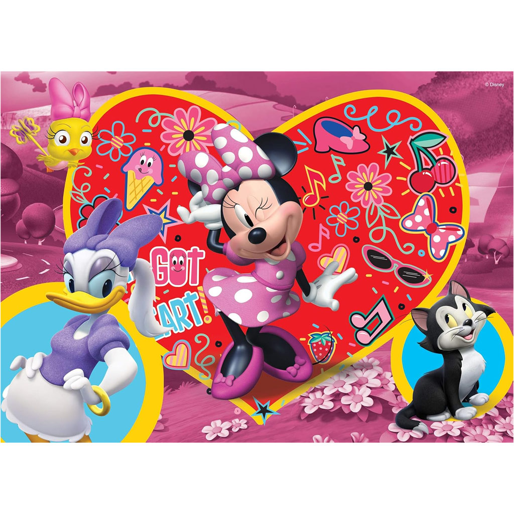 imagen de Minnie Mouse 2 en 1 rompecabezas y libro para colorear de 24 piezas 50x35cm - Lisciani 2