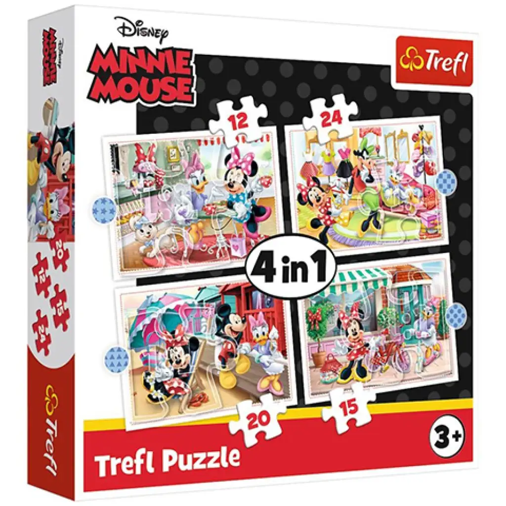 imagen de Minnie Mouse y sus amigos 12,15,20,24 piezas 4 en 1 rompecabezas - Trefl 1