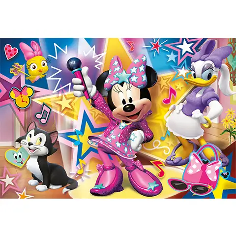 imagen de Minnie Mouse y sus felices ayudantes Supercolor Maxi puzzle de 60 piezas - Clementoni 2