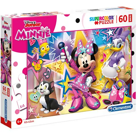 imagen de Minnie Mouse y sus felices ayudantes Supercolor Maxi puzzle de 60 piezas - Clementoni 1