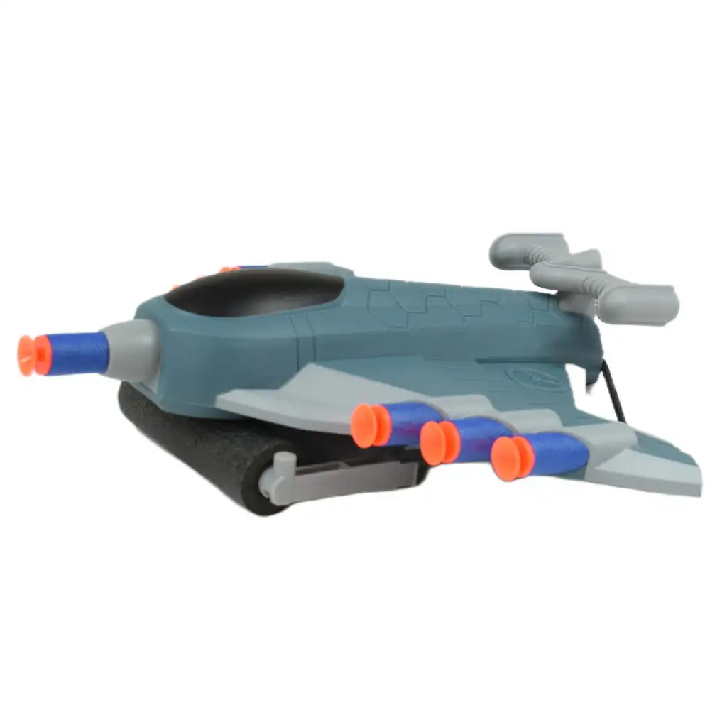 imagen de Missile Hand: Arma lanzadora de esponja en forma de avión con proyectiles y objetivos 23cm 2