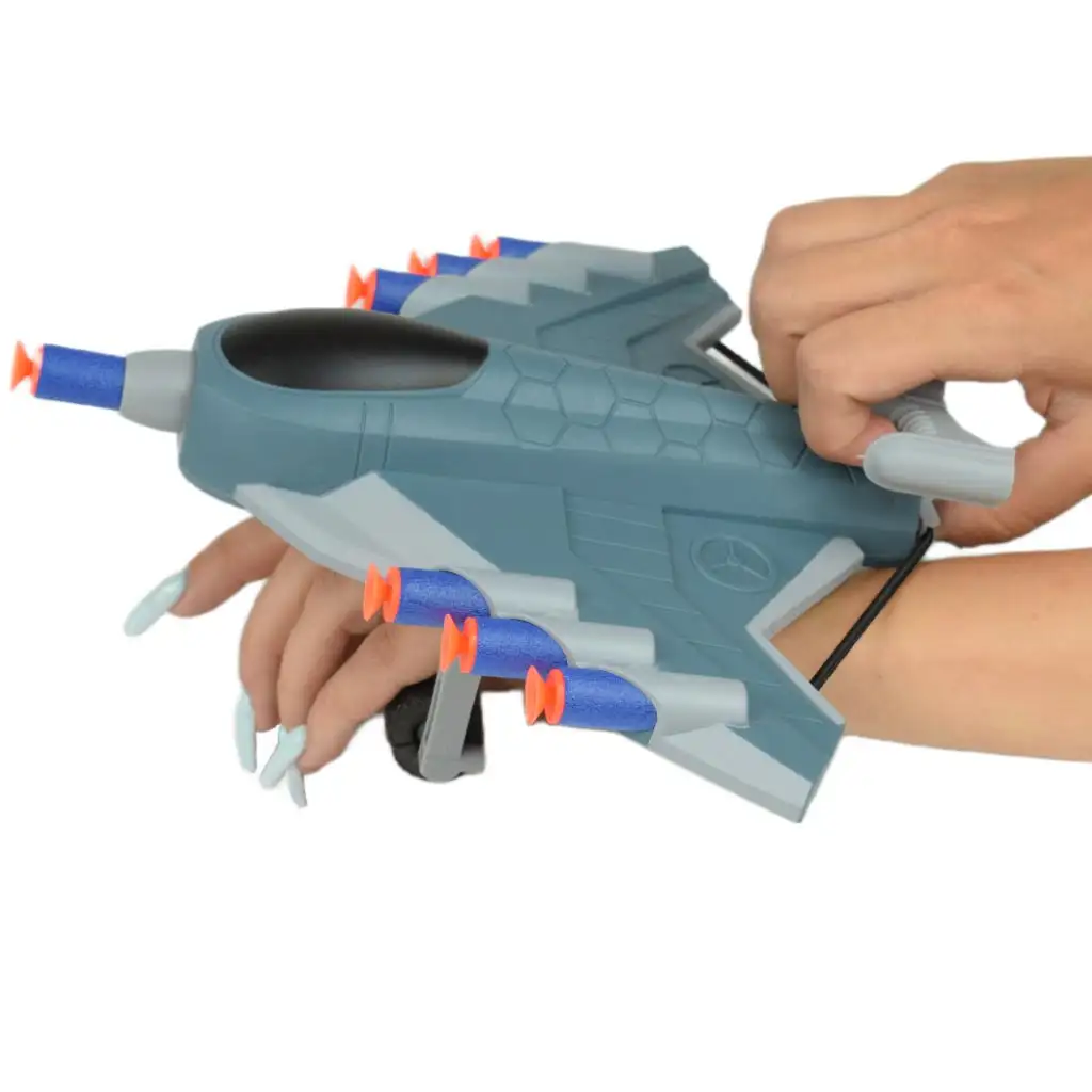 imagen de Missile Hand: Arma lanzadora de esponja en forma de avión con proyectiles y objetivos 23cm 3