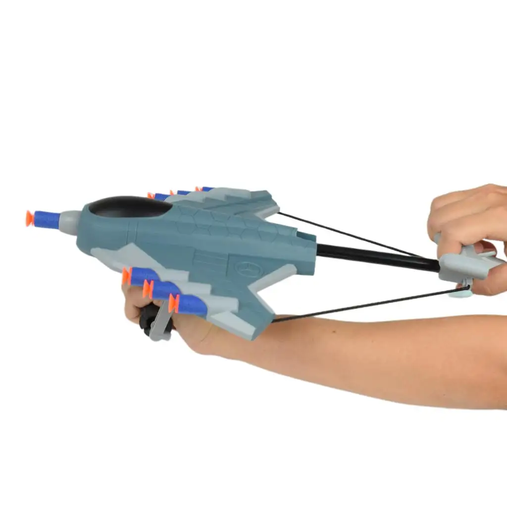 imagen de Missile Hand: Arma lanzadora de esponja en forma de avión con proyectiles y objetivos 23cm 4