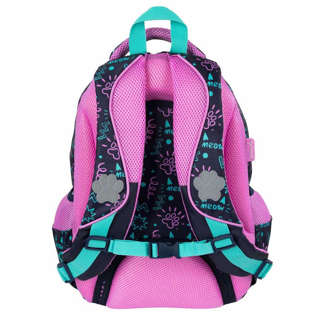 imagen de MLF Kitty Party mochila escolar con estampado de gato de 4 compartimentos, mochila BPL58 40x29x19 cm 2